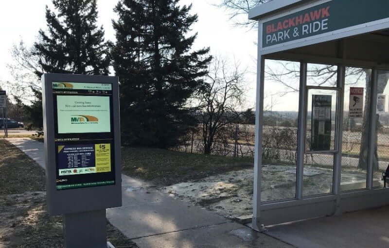 REACH Digital Signage Outdoor Kiosk at Bus Shelter in Dakota County Minnesota