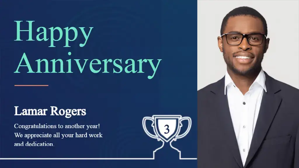 employee anniversary digital signage screen from Reach Media Network