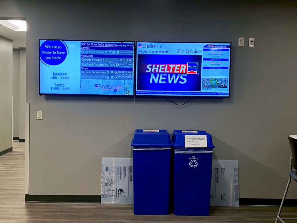 insurance lobby room digital signage