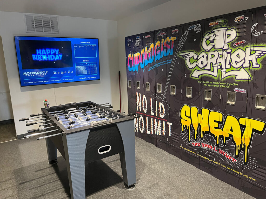 corporate digital signage breakroom example