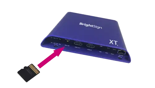 BrightSign XT hardware device SD card swap, Reach Media Network digital signage