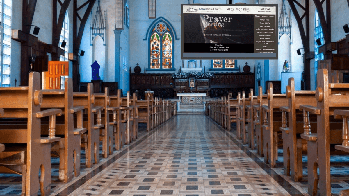 church digital signage example, 2024, parish example