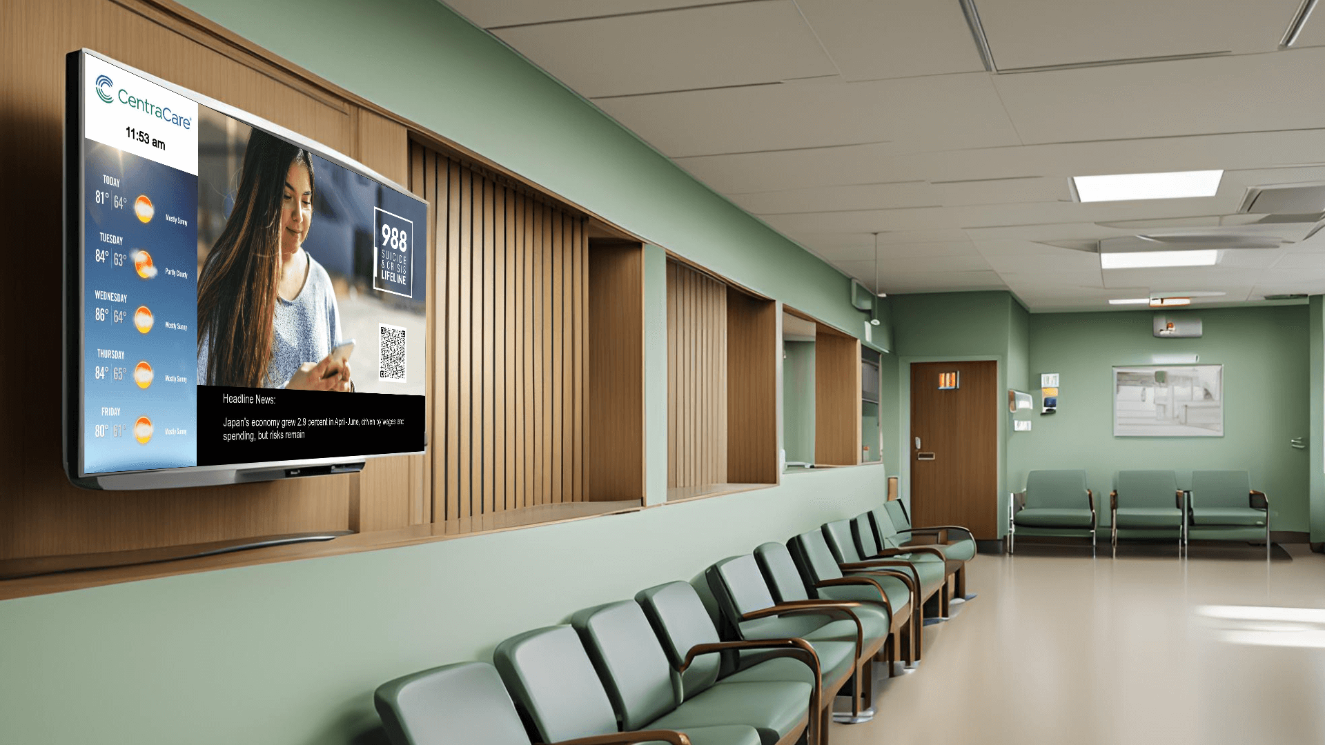 hospital and health clinic signage, waiting room signage, reach media network 2024