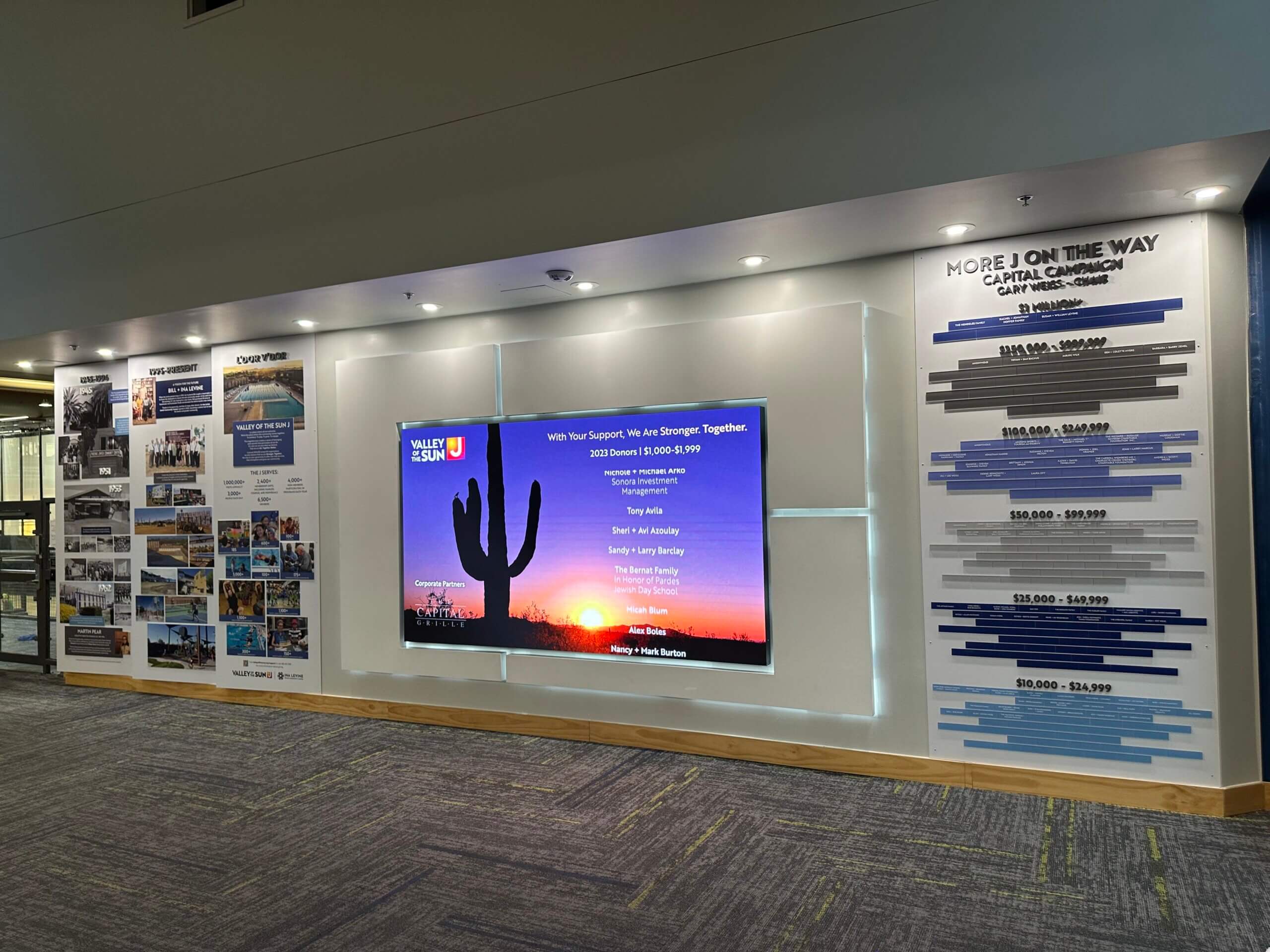 jcc donor wall example, reach media network, 2025