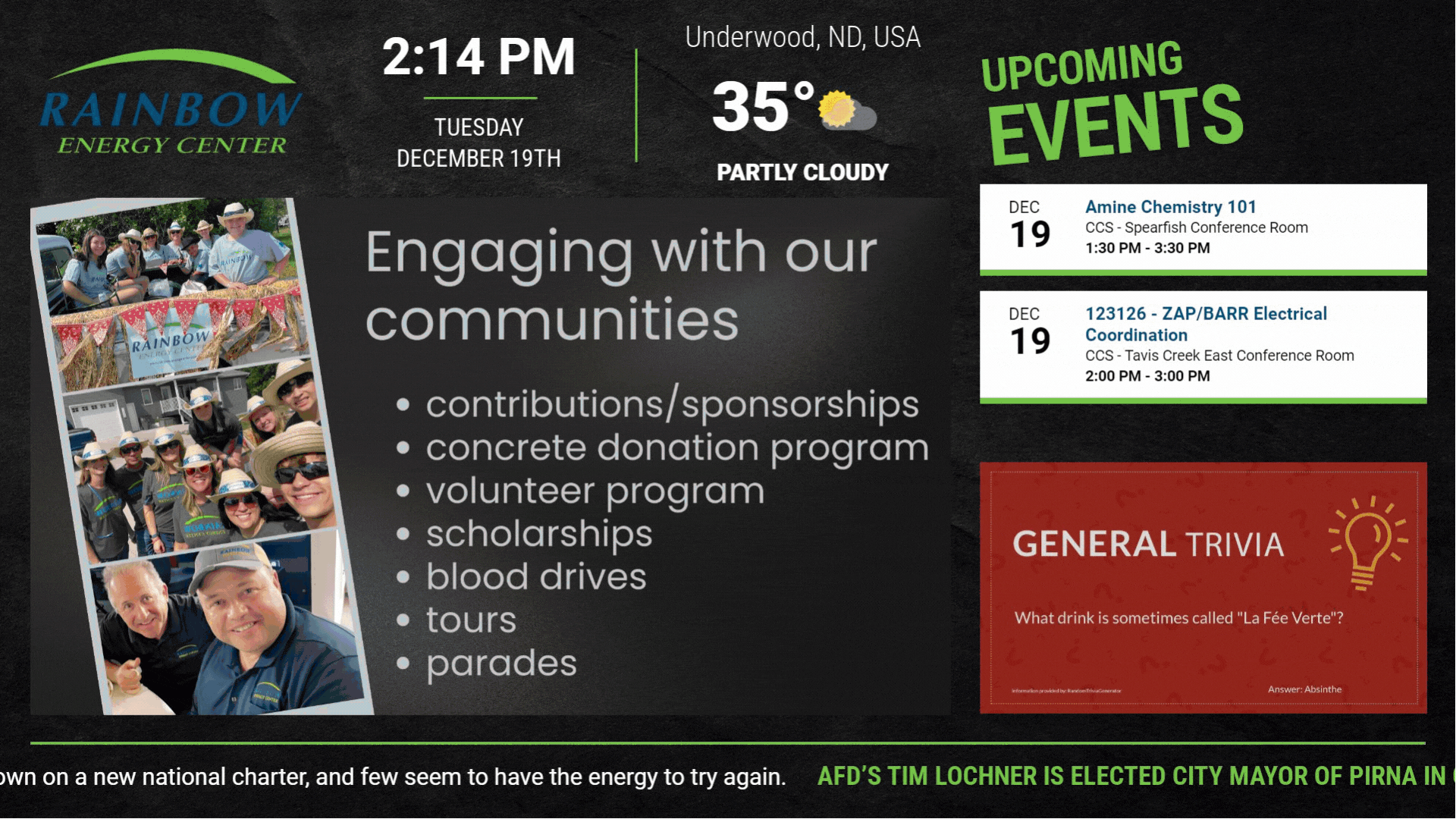 client deck slide showcasing many digital signage content pieces and integrations