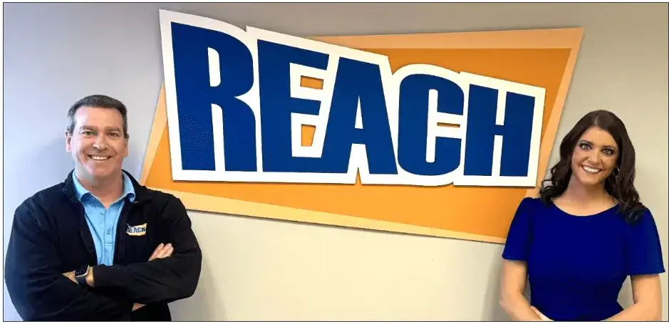 Reach Media Network Division President Kiersten Gibson with CEO & Co-Founder Darren Wercinski