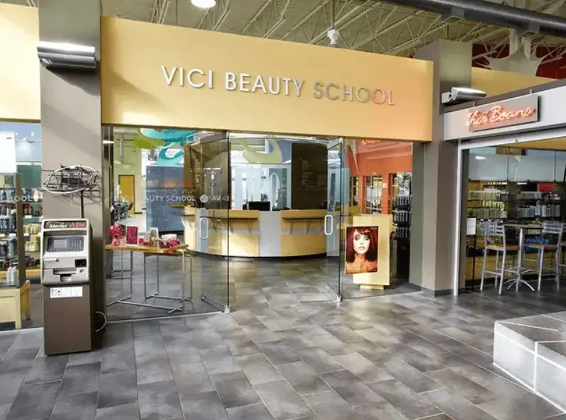 VICI Beauty School entrance, Reach Media Network digital signage case study