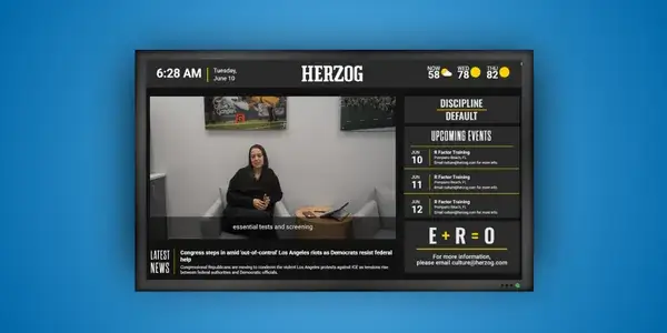 TV Lobby digital signage by REACH Media Network