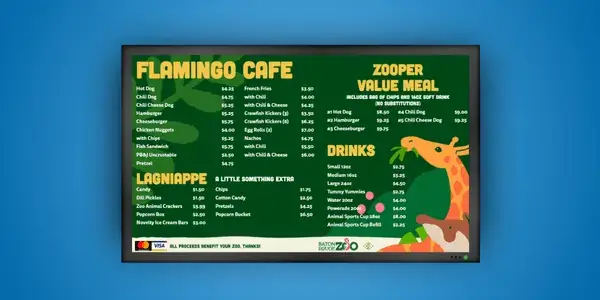 TV Menu Board digital signage by REACH Media Network