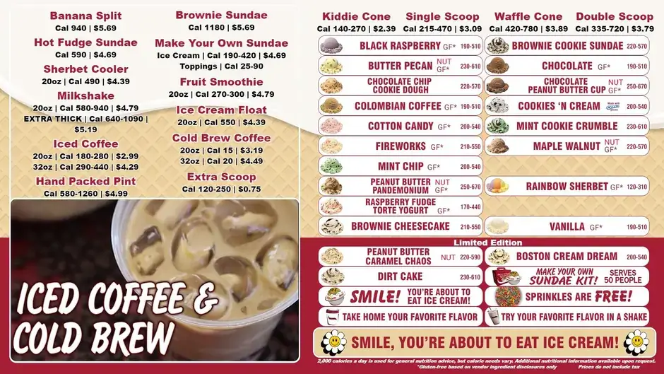 ice cream store menu digital signage by REACH Media Network