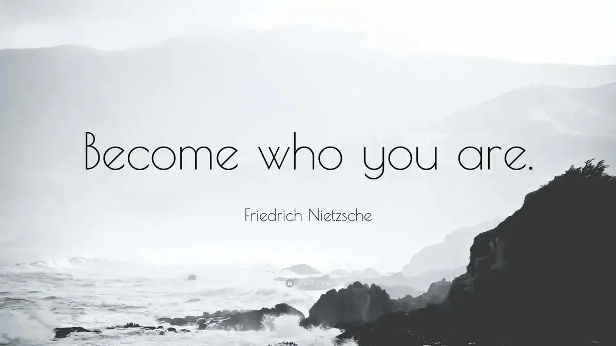 Quotefancy digital signage from Reach Media Network displaying inspirational quote by Friedrich Nietzsche and shoreline imagery.