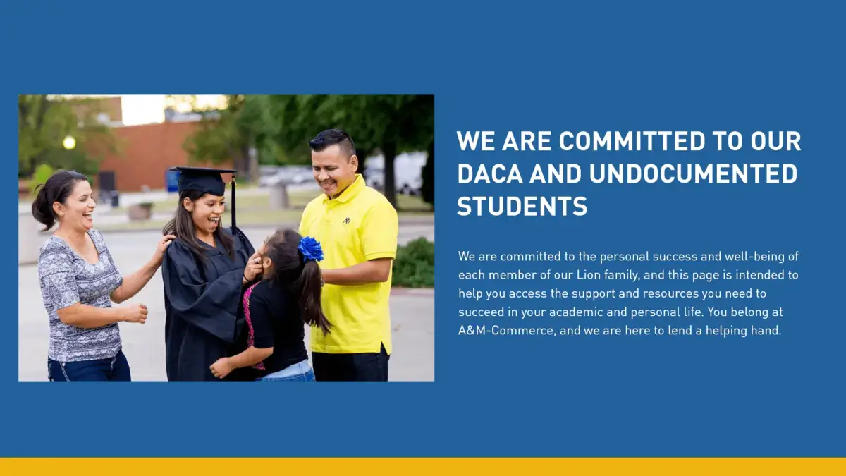 Digital signage screen from Reach Media Network displaying RSS feed news, photo of family celebrating daughter's graduation at East Texas A&M University