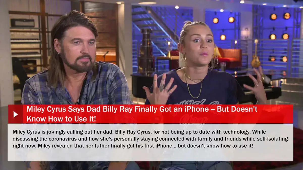 Digital signage from Reach Media Network displaying Miley Cyrus entertainment news.