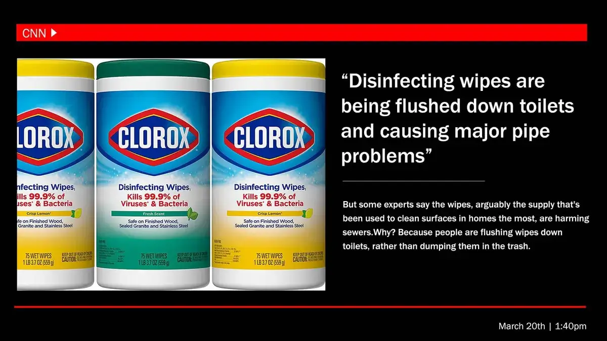 Digital signage screen displaying CNN news headlines and imagery, black and red colors