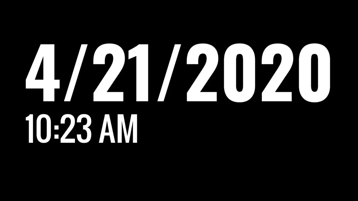 Digital signage screen from Reach Media Network displaying date and time