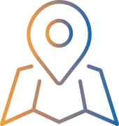 Digital signage wayfinding icon, Reach Media Network