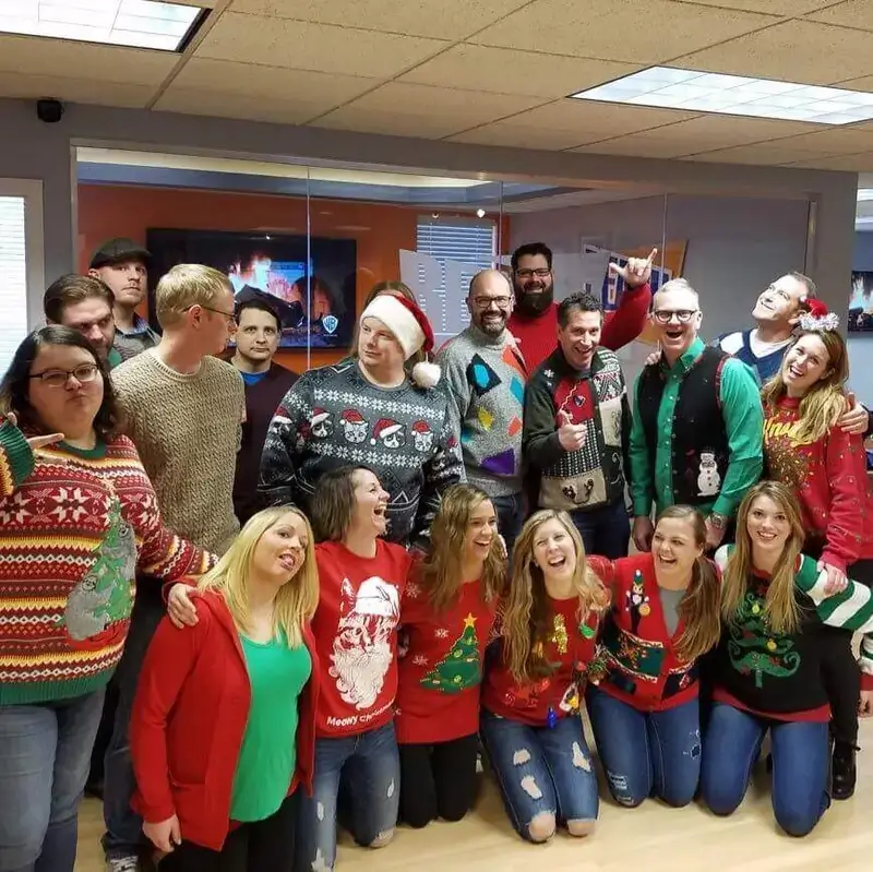 REACH Media Network holiday party team photo