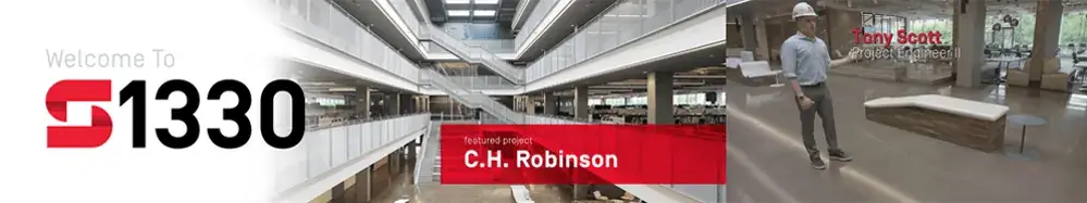 Skender 1330 digital signage video wall from Reach Media Network