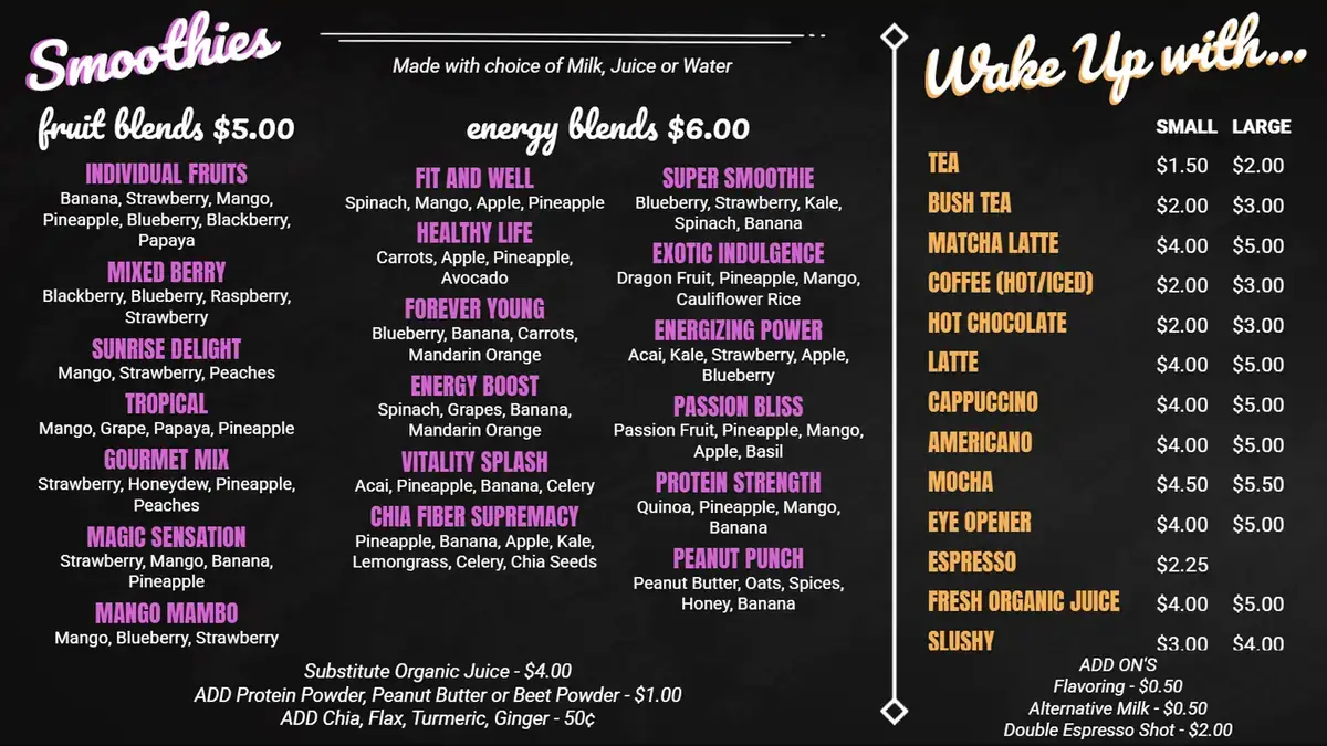 Seaside Market menu board digital signage screen from Reach Media Network