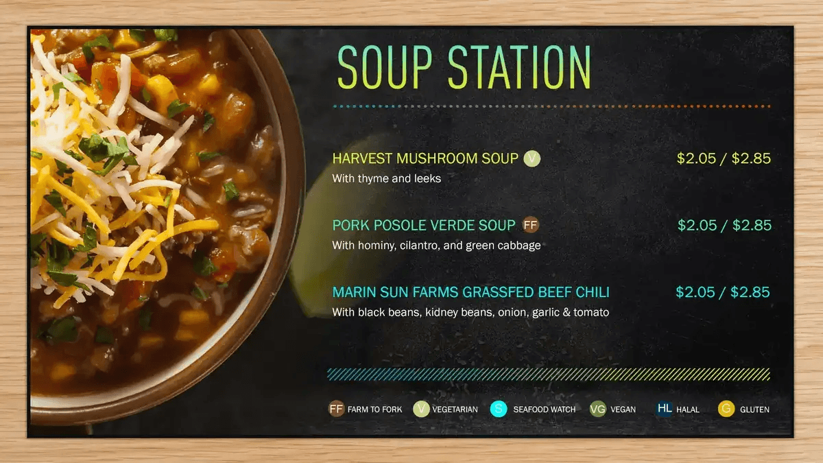 Soup Station Menu Board layout